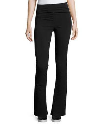 Fluted Jersey Pants, Black