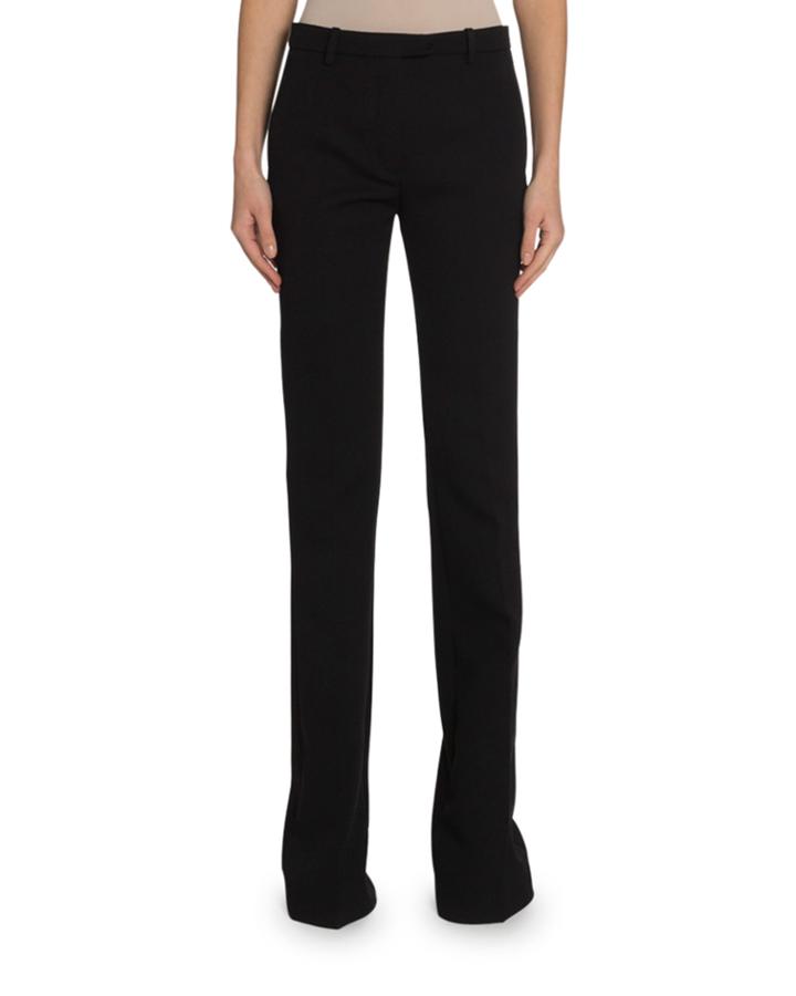 Wool Crepe Boot-cut Trousers