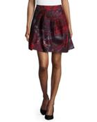 Pleated A-line Skirt, Pomegranate