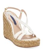 Coquille Leather Wedge Espadrilles