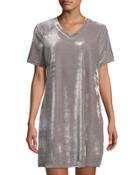 V-neck Velvet T-shirt Dress