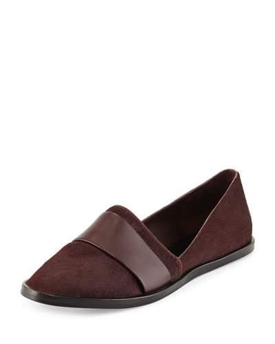 Mason Casual Calf-hair Flat, Fig