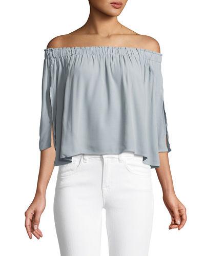 Anabelle Off-the-shoulder Floral-print Blouse
