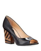 Tabby Patent Leather Peep-toe Pumps