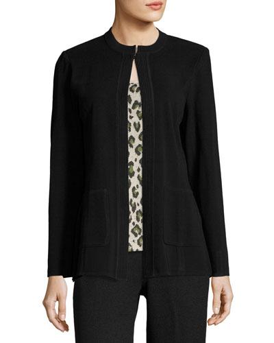 Patch-pocket Knit Jacket
