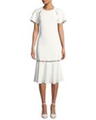 Metal Studded Crepe Midi-length Tee Dress