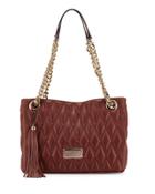 Luisa Quilted Leather Tote Bag, Bread