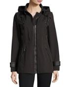Talia Tech-cotton Anorak Jacket, Black