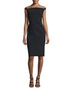Zhalia Off-the-shoulder Open-back Sheath Cocktail Dress