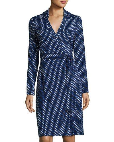 New Jeanne Two Dash-print Wrap Dress, Blue