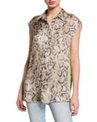 Odilia Snake-print Blouse W/
