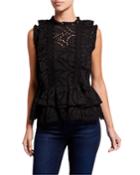 Kaila Eyelet Tiered Flounce Top