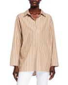 Beckett Banquette Stripe Long-sleeve Blouse