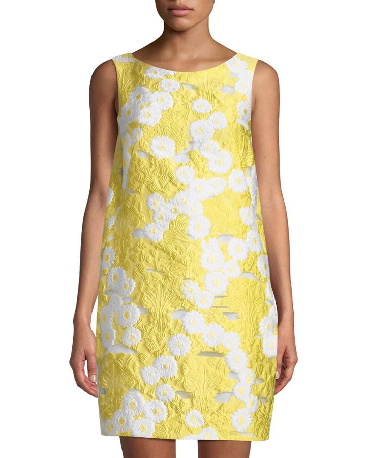 Sleeveless Structured Fil Coupe Cocktail Dress