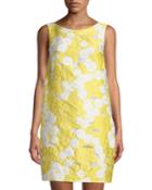 Sleeveless Structured Fil Coupe Cocktail Dress