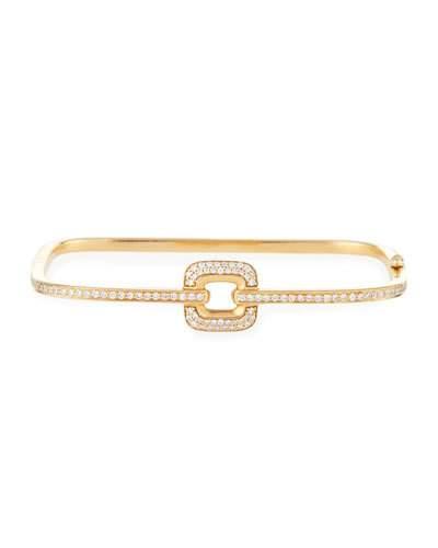 Piece 18k Yellow Gold Pave Diamond Square Bangle Bracelet