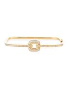 Piece 18k Yellow Gold Pave Diamond Square Bangle Bracelet