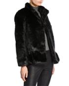 Faux-fur Jacket With Polka-dot