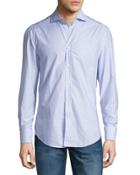 Square-print Slim-fit Twill
