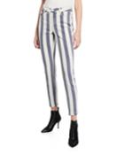 Striped Skinny Ankle Jeans