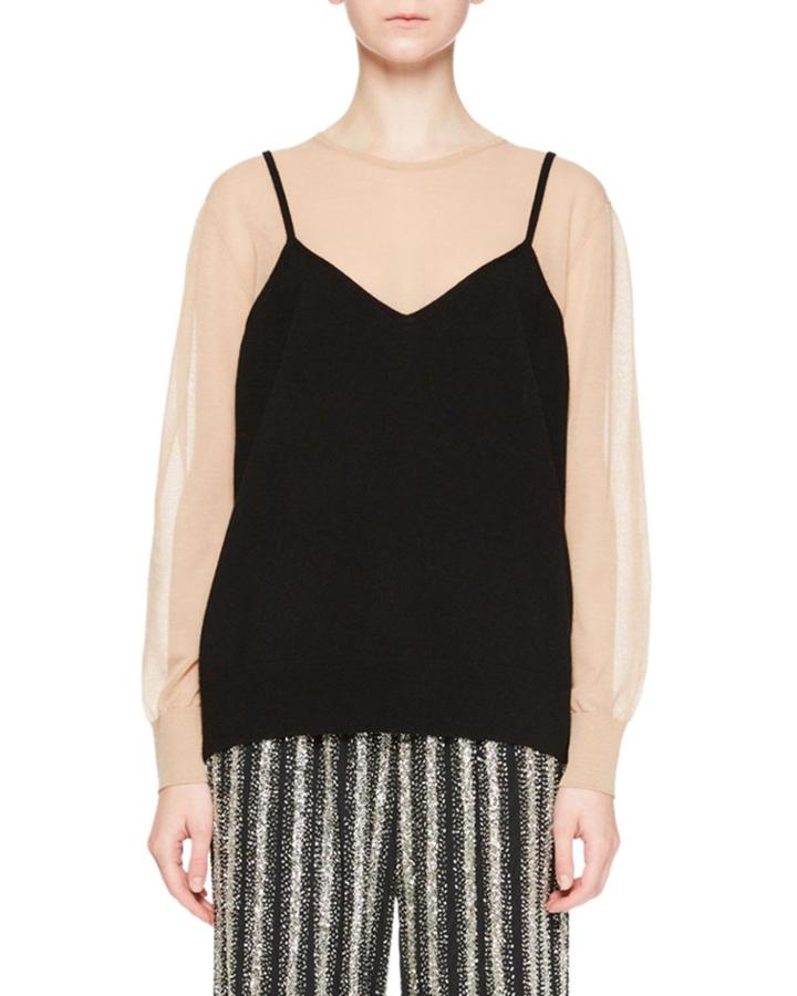 Jen Illusion Cami Top W/sheer