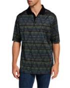 Men's Stripe & Diamond Pattern Polo