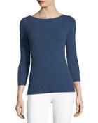 Cashmere Boat-neck Long-sleeve Pullover