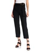 O-ring Belted Ankle Pants