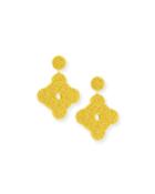 Beaded Geometric Drop Earrings, Yellow