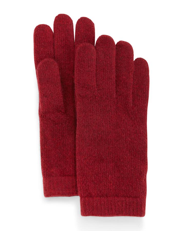 Portolano Cashmere Basic Knit Gloves, Ashton Red, Women's