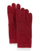 Portolano Cashmere Basic Knit Gloves, Ashton Red, Women's