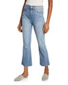 High-waist Slim Kick Cutoff Jeans