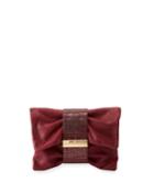 Chandra Small Crystal Clutch Bag, Bordeaux