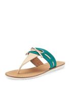 Nala Bow Thong Sandal, Natural/mediterranean