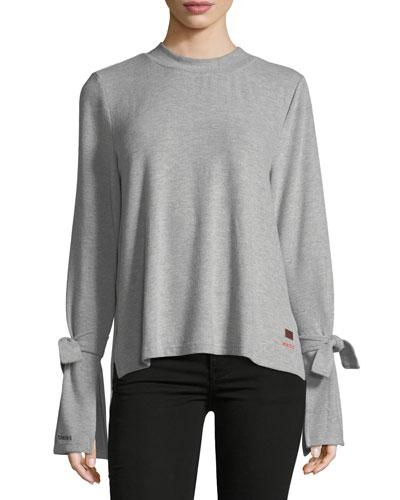 Bella Tie-cuff Long-sleeve Top