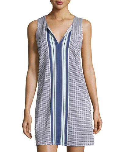 Isla Printed Sleeveless Shift Dress, Mint Monterey Jersey