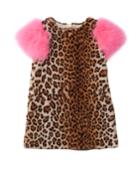 Nala Leopard Print Faux Fur Dress,