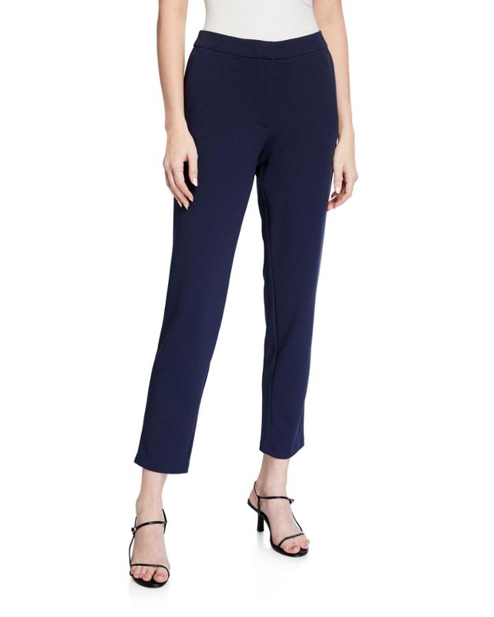 Skinny Side-slit Fly Front Pants