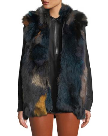 Multicolored Fur Vest