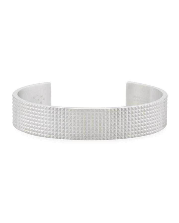 Le 41 Grammes Polished Sterling Silver Pyramid Guilloche Cuff