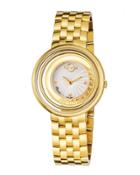 36mm Vittorio Golden Bracelet Watch W/ Diamond Dial