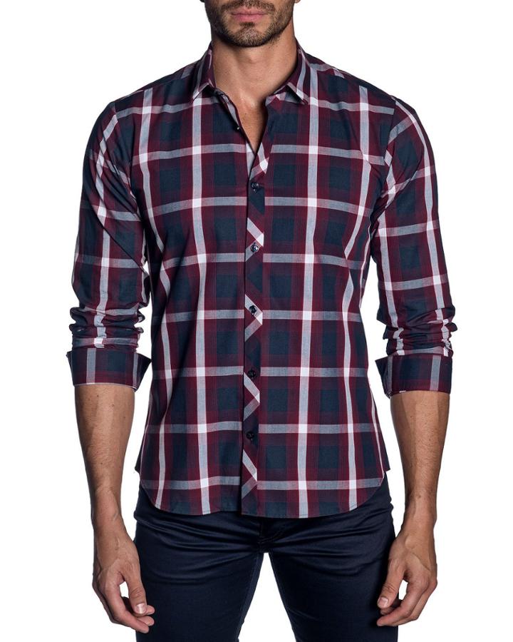 Men's Modern-fit Large-plaid Long-sleeve