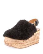 Camille Shearling Fur Platform Slingback