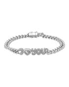 Happy Curves 18k White Gold Diamond Station Bracelet