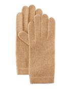 Cashmere Basic Knit Gloves, Camel