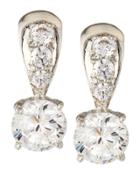 Cz Tapered Solitaire Earrings