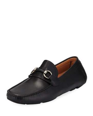 Vekio Horsebit Leather Driver, Black