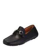 Vekio Horsebit Leather Driver, Black