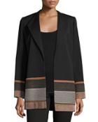 Bryce Jacket With Mixed Media Hem, Black