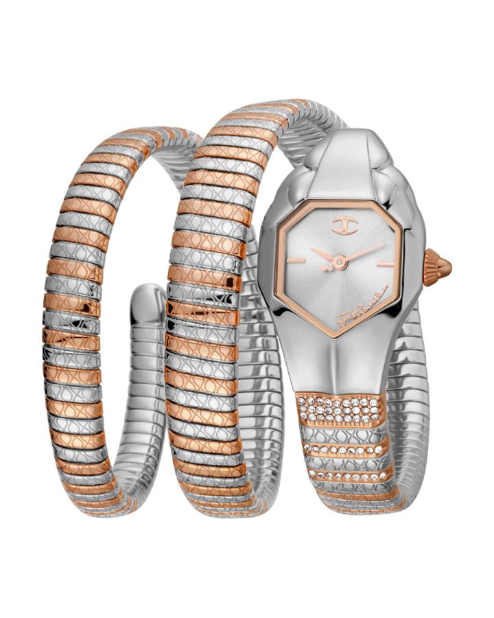 22mm Glam Snake Coil Bracelet Watch, Two-tone